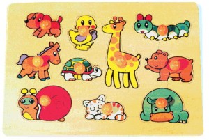 Puzzle de madera con formas de animales 1